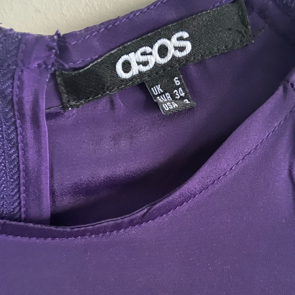 Plum ASOS Ruffle Sleeve Blouse - Picture 2 of 4